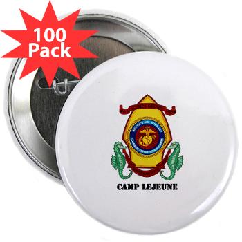 CL - M01 - 01 - Marine Corps Base Camp Lejeune with Text - 2.25" Button (100 pack)